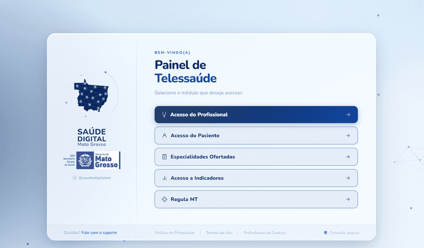 Painel de Telessaúde MT Interface
